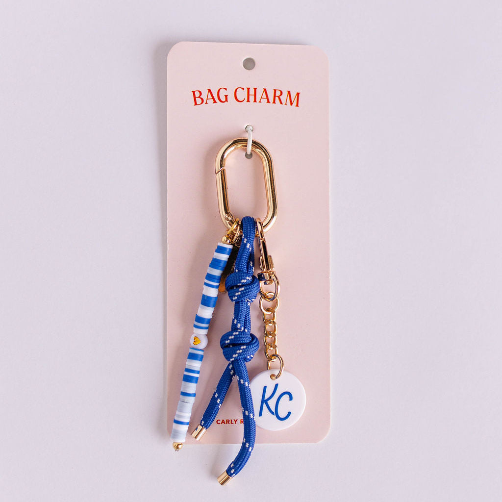 Bag Charm - Blue & White