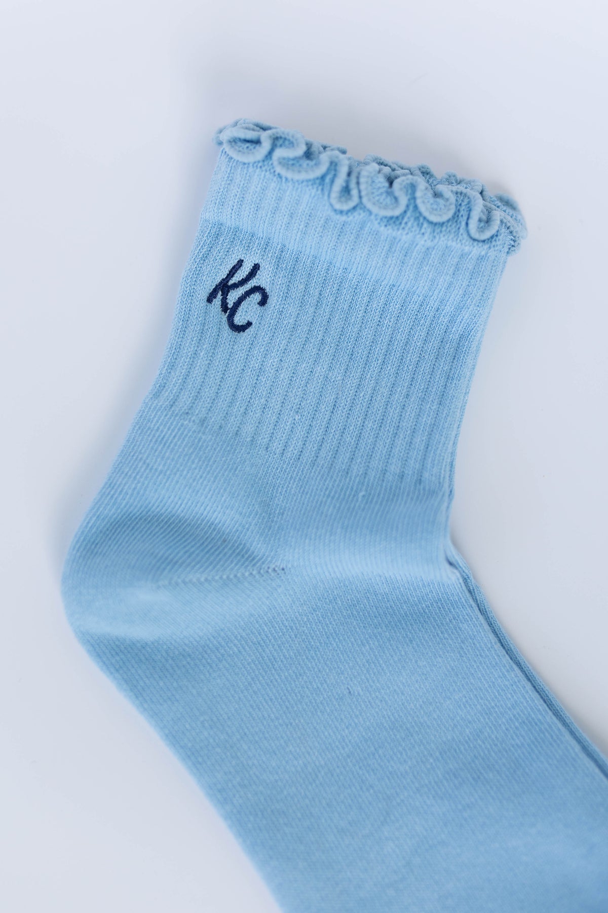 Kansas City Ruffle Socks - Light Blue