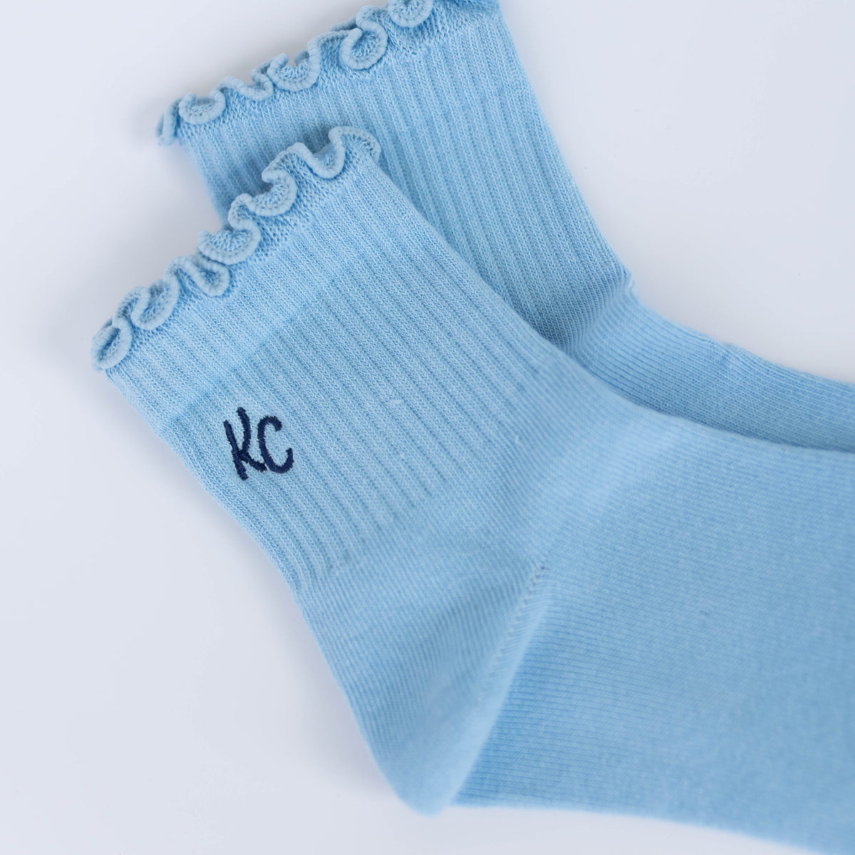 Kansas City Ruffle Socks - Light Blue