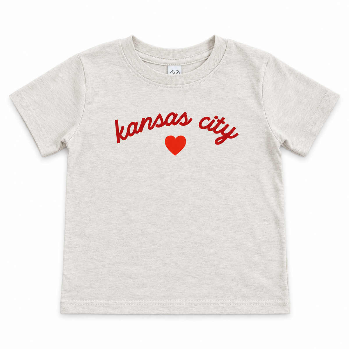 Kansas City Heart Tee - Oatmeal w/ Red - Toddler