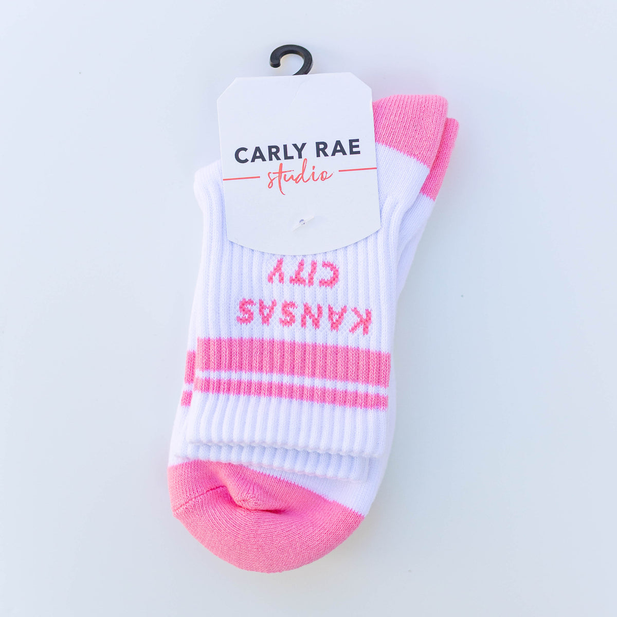 Kansas City Crew Socks - White w/ Pink