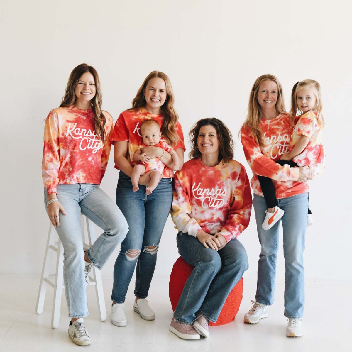 Kansas City Script Onesie - Tie Dye Red & Yellow