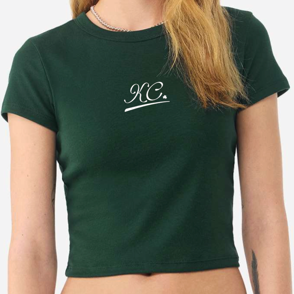Kansas City KC! Shamrock Baby Tee - Green