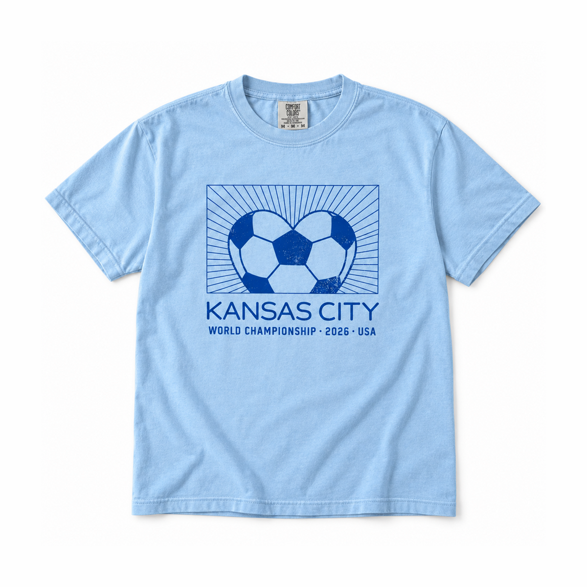 Soccer World Championship Tee - Blue with Dark Blue