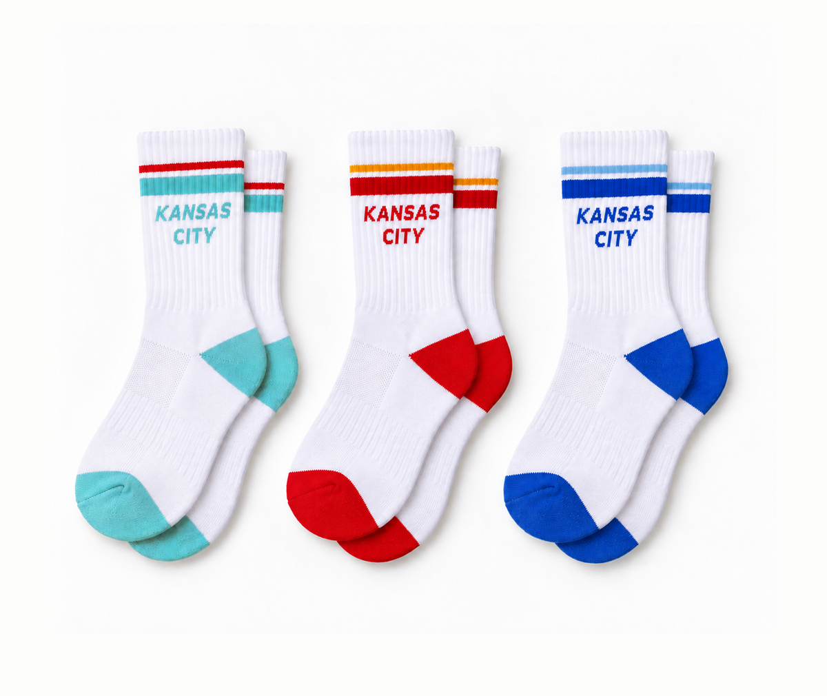 Kansas City Crew Socks - Set of 3