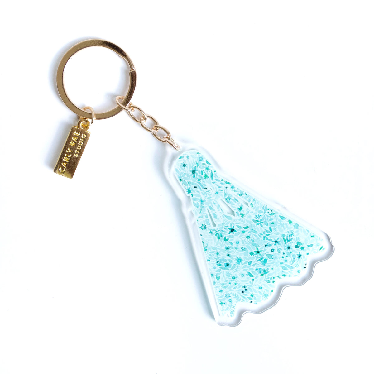 Shuttlecock Teal Keychain