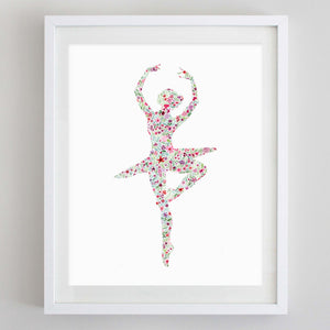 Ballerina 2 Floral Watercolor Print
