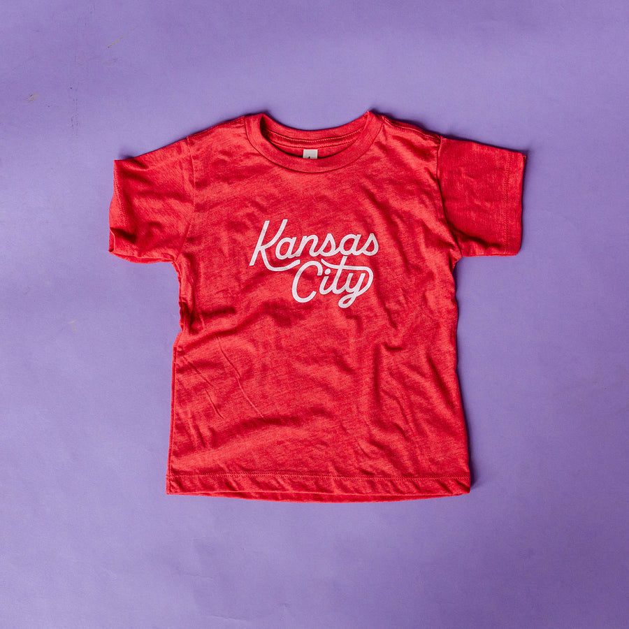 Kansas City Kids Script Tee - Red