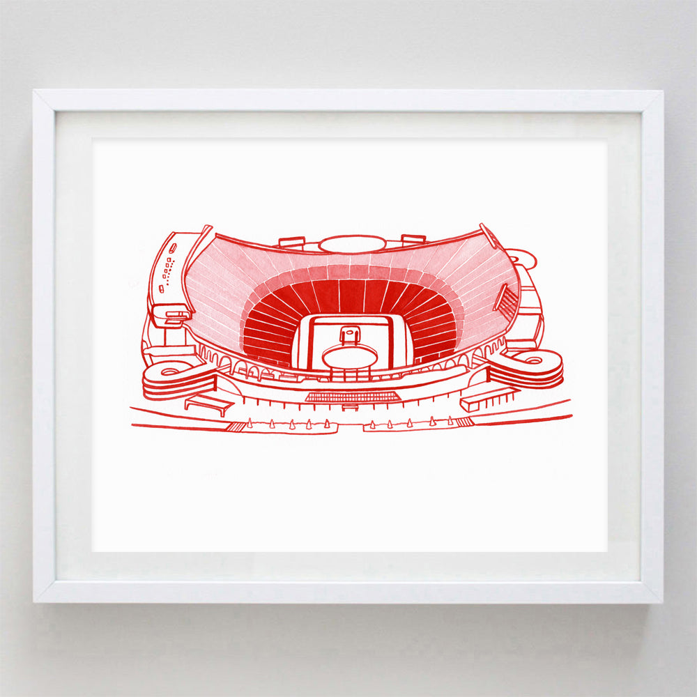 Kauffman Stadium Kansas City Watercolor Print