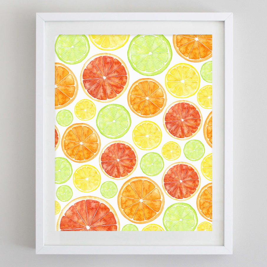Citrus Watercolor Print