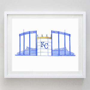 Kansas City Football Stadium Watercolor Print KC