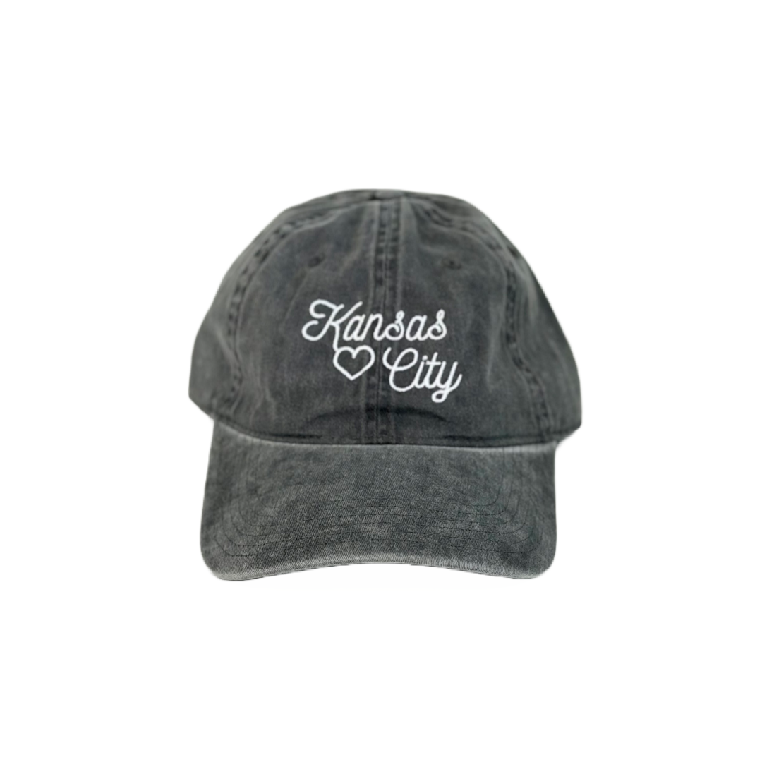Kansas City Embroidered Heart Hat - Dark Grey