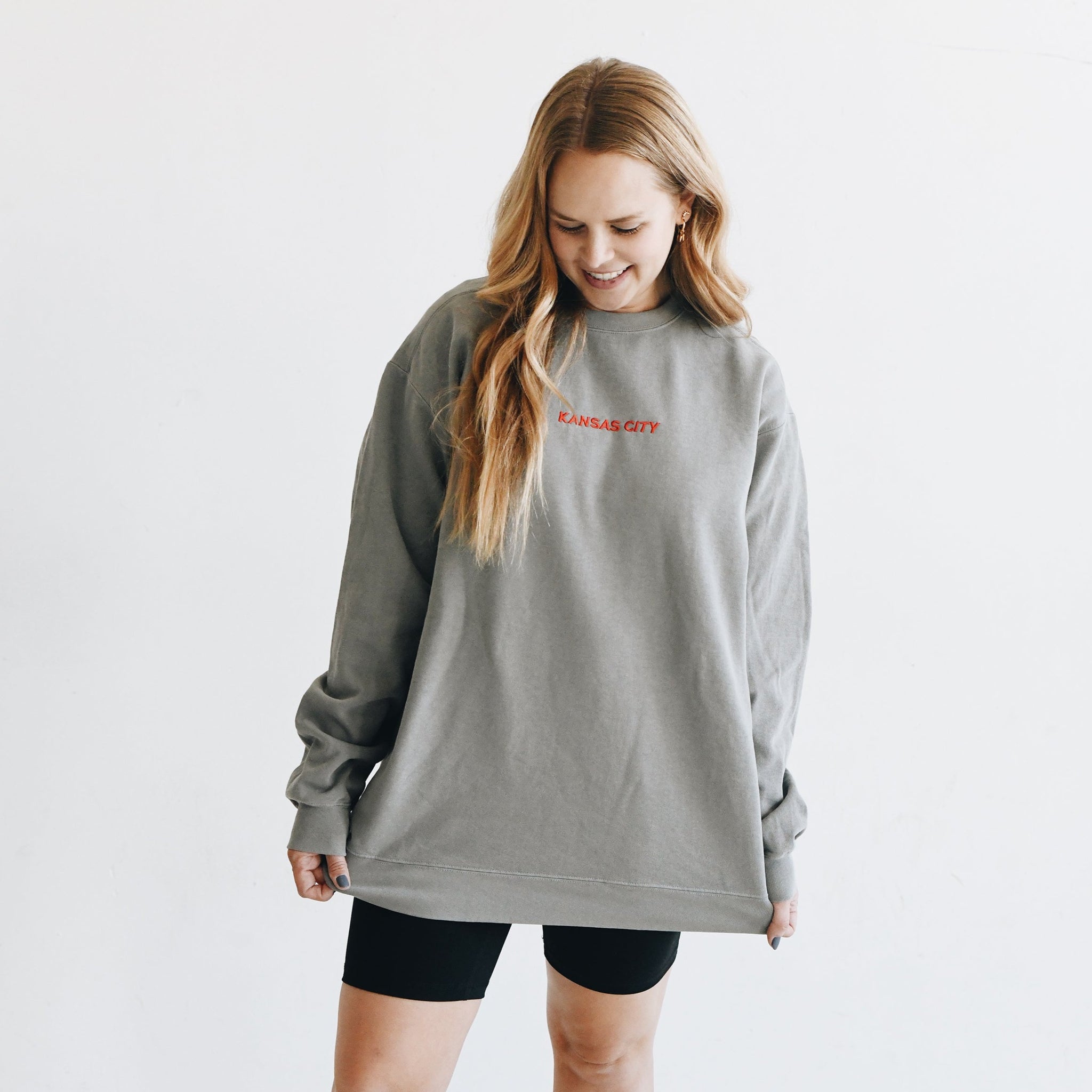 Kansas City Embroidered Sweatshirt Grey