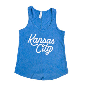 Kansas City Script Royal Blue Tank Top