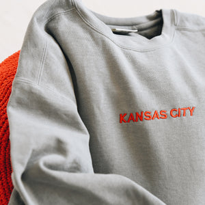 Kansas City Embroidered Sweatshirt - Grey