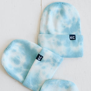 KC Watercolor Tie Dye Beanie - Blue