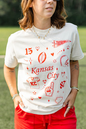 Kansas City Football Vibes Tattoo Shirt - Ivory