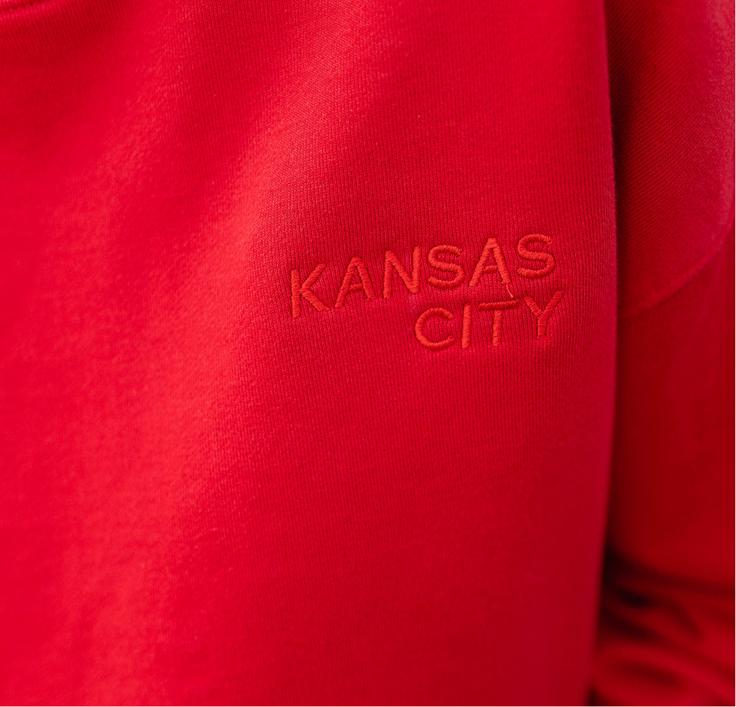 Embroidered Sweatshirt - Red on Red