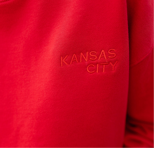Carly Rae Embroidered Sweatshirt - Red on Red