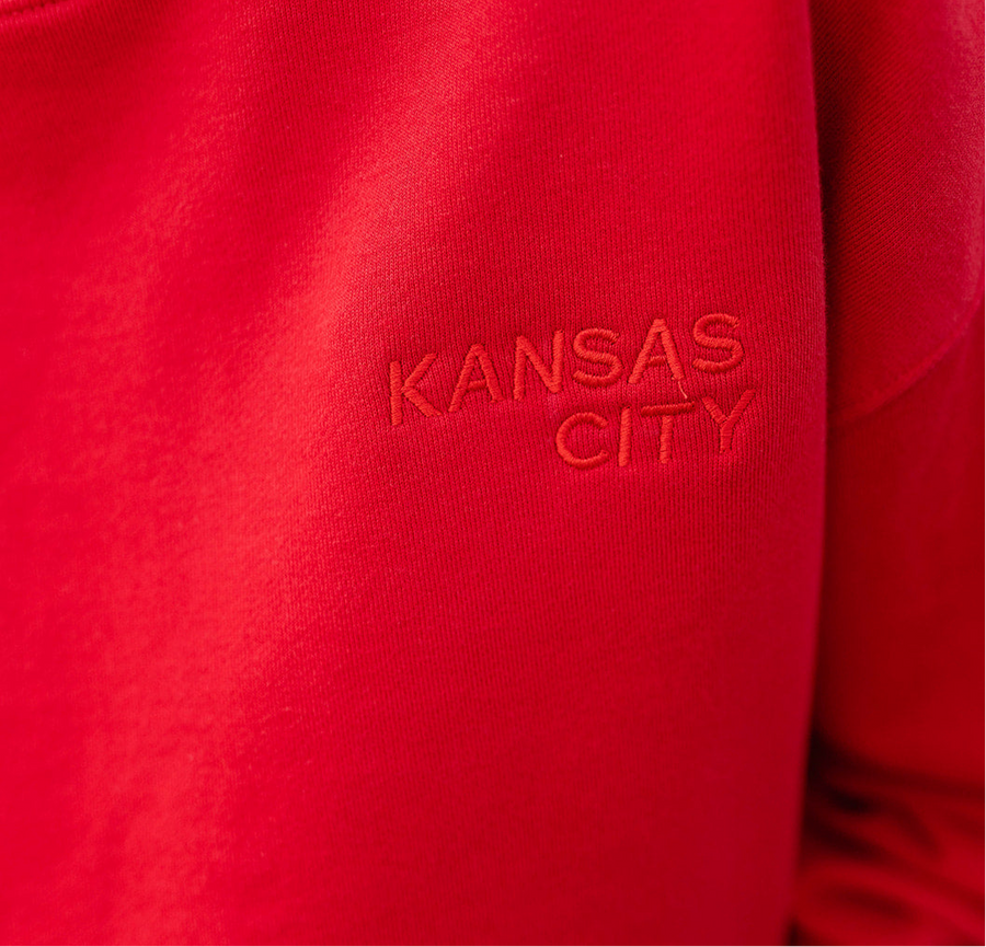 Carly Rae Embroidered Sweatshirt - Red on Red