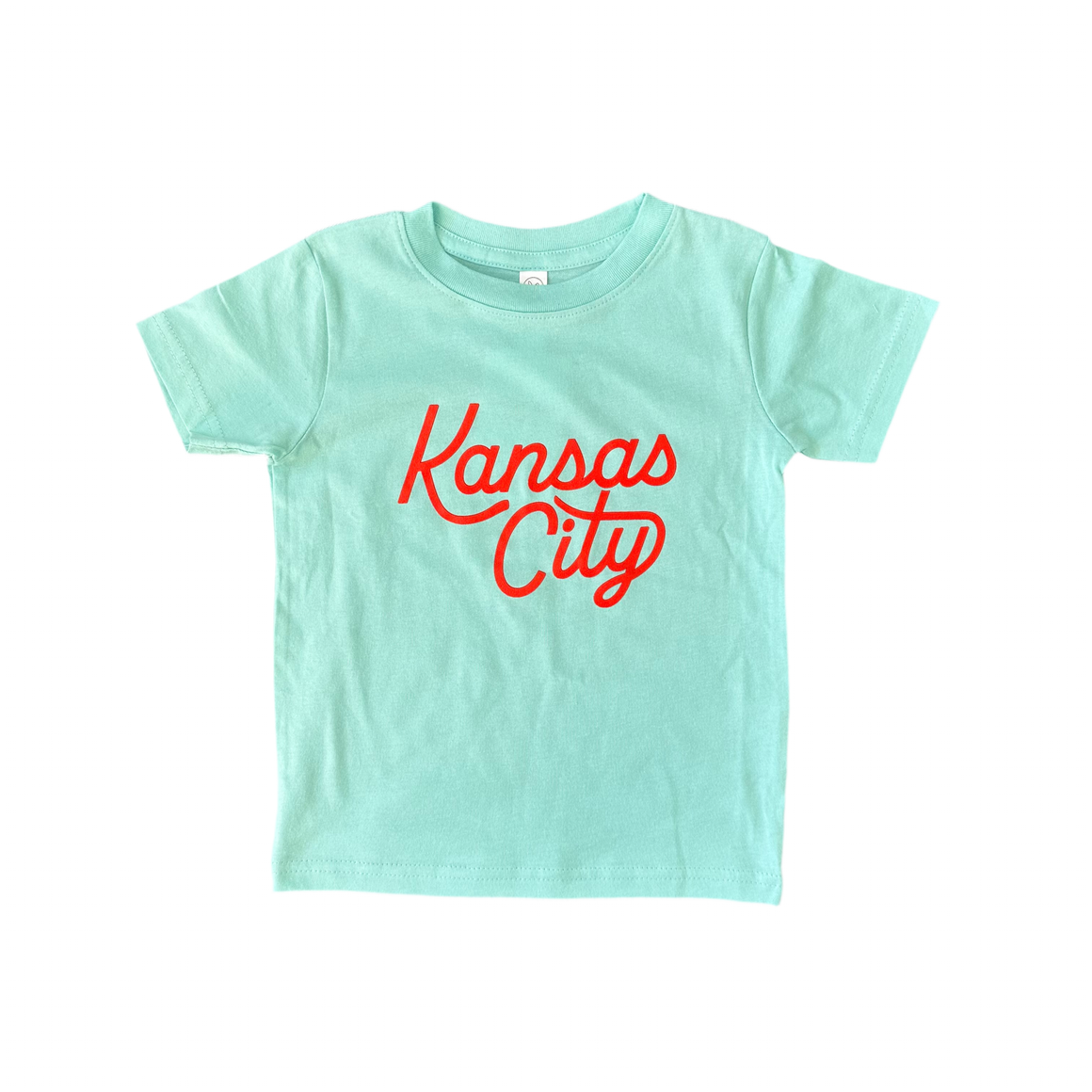 Kansas City Script Tee - Youth - Teal + Red
