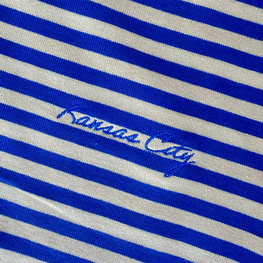 Long Sleeve Striped Shirt - Blue and Khaki