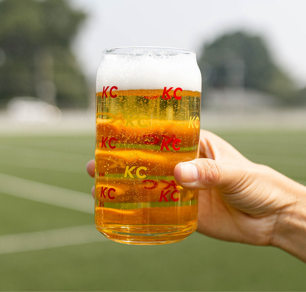 KC Beer Glass - Red & Yellow