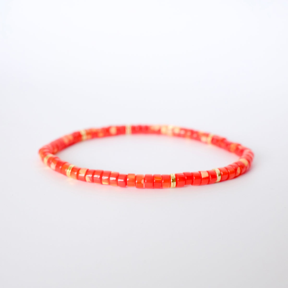 Pearly Red Stretch Bracelet