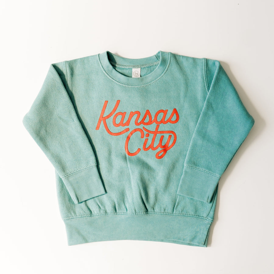 Kansas City Script Sweatshirt - Teal - Kids