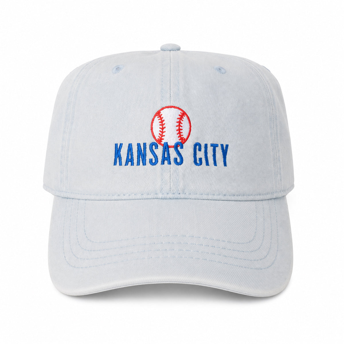 KC Embroidered Hat Denim Baseball - ADULT
