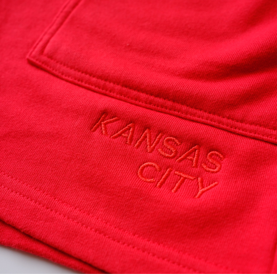 Carly Rae Embroidered Sweatshorts - Red on Red