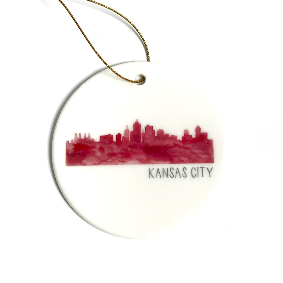 KC Skyline Red Ornament
