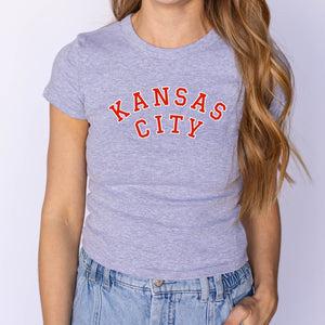 Kansas City Sporty Baby Tee  - Grey