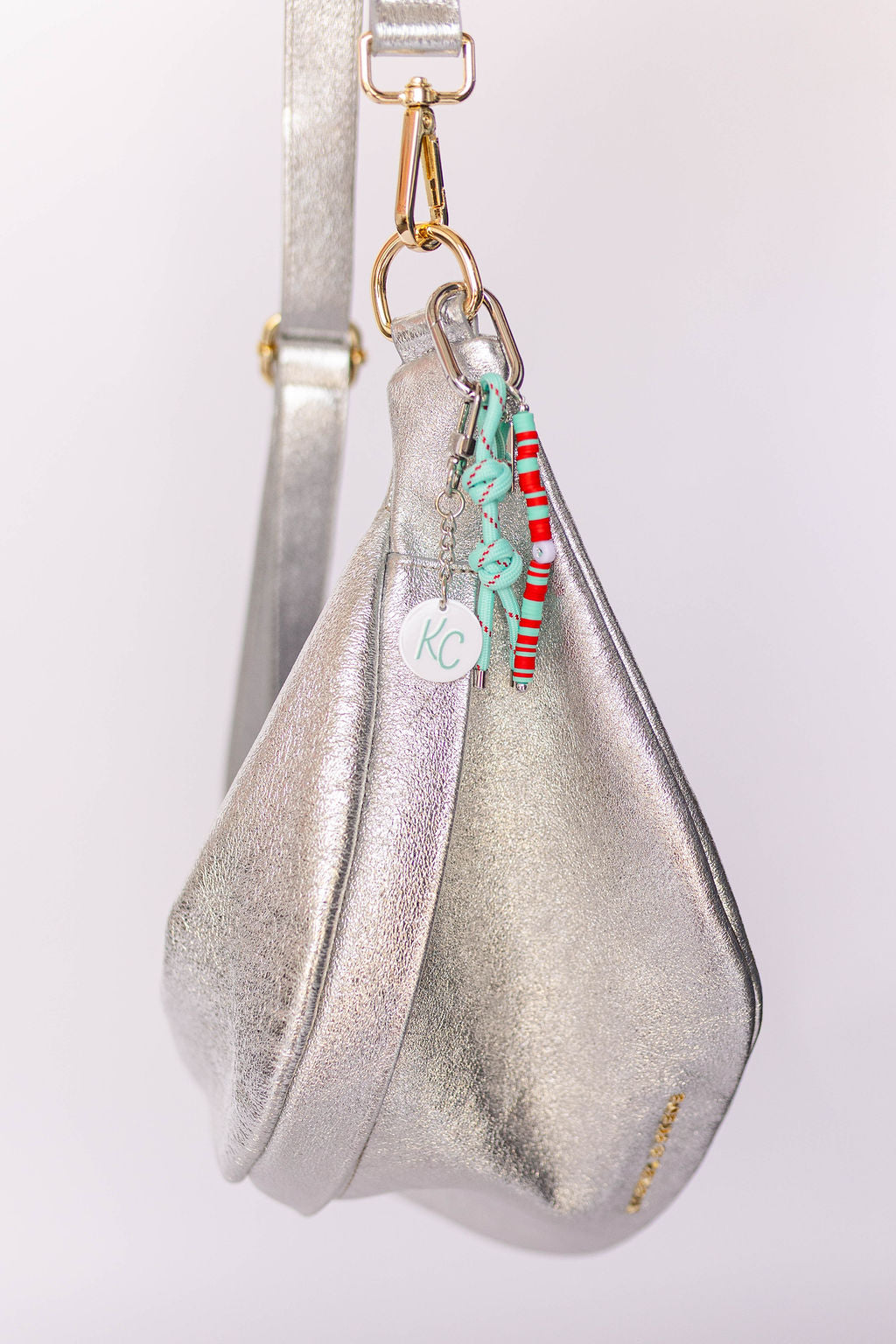 Bag Charm - Teal & Red