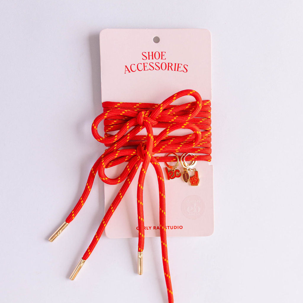 Shoe Charm & Laces Set - Red