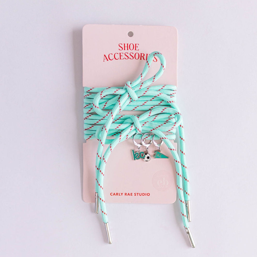 Shoe Charm & Laces Set - Teal