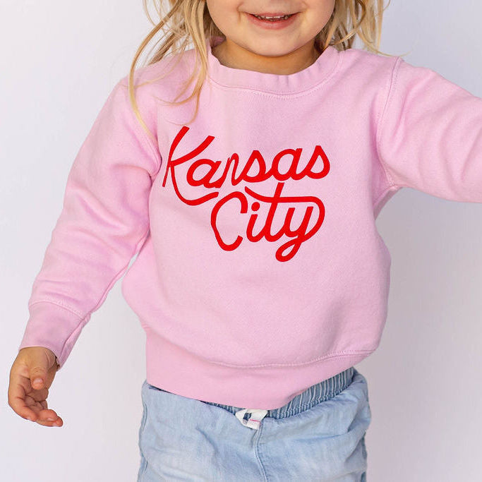 Kansas City Script Sweatshirt - Youth - Pink