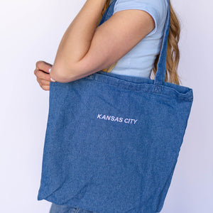 Kansas City Jean Embroidered Tote