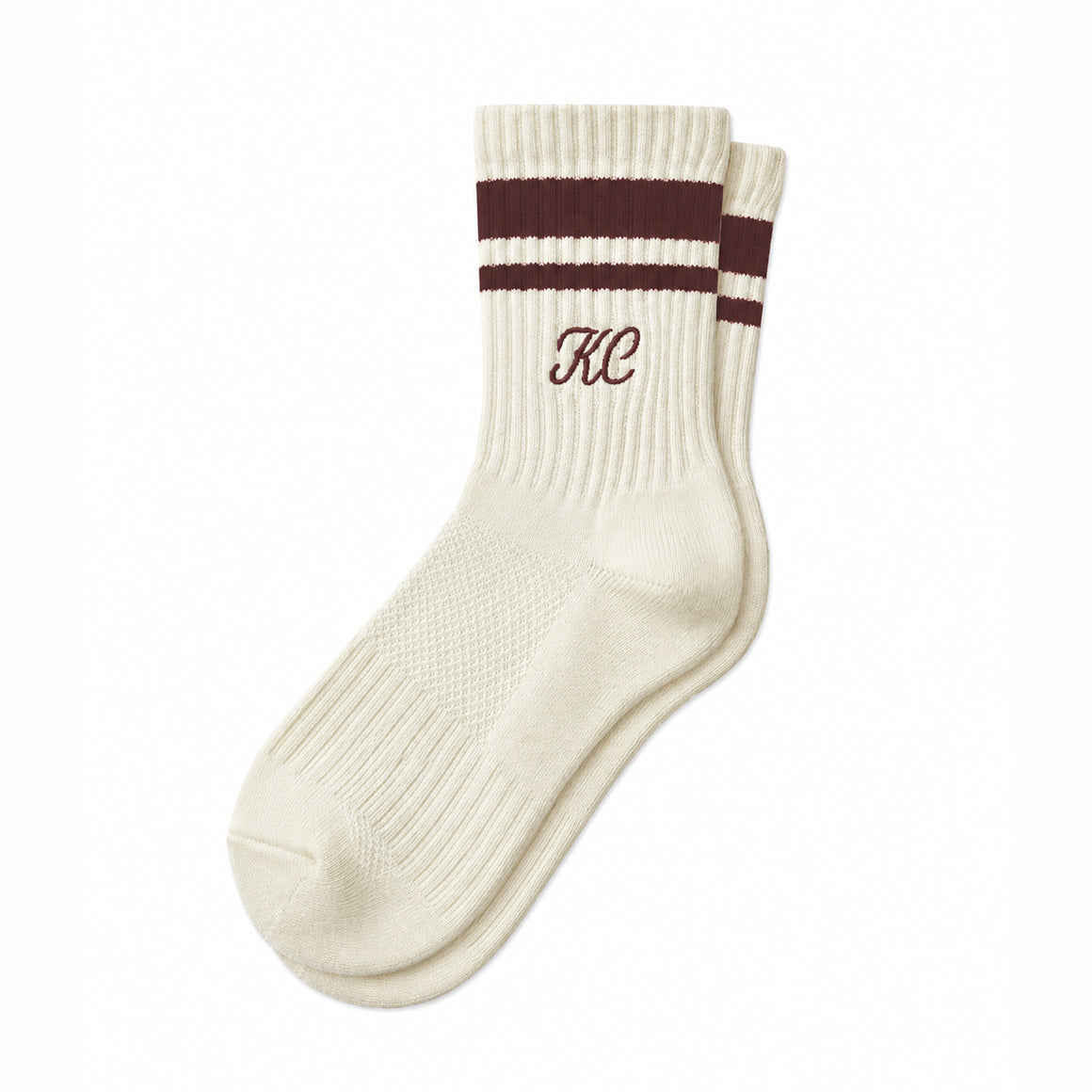 Kansas City Crew Socks - Fancy Cream w/ Brown