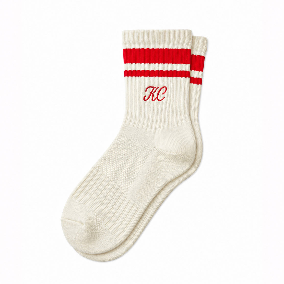 Kansas City Crew Socks - Fancy Cream w/ Red
