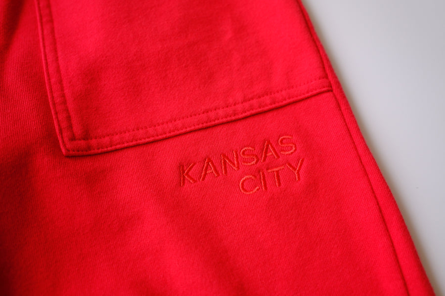 Carly Rae Embroidered Sweatpants - Red on Red