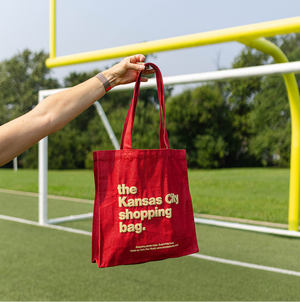 The Kansas City Shopping Bag 3 Sided Tote - Red with Yellow
