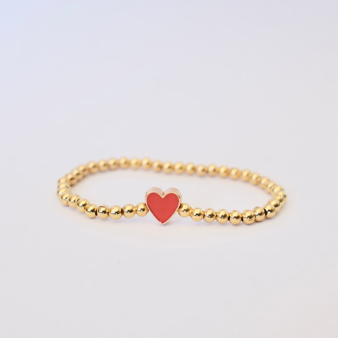 Gold Red Heart Bracelet