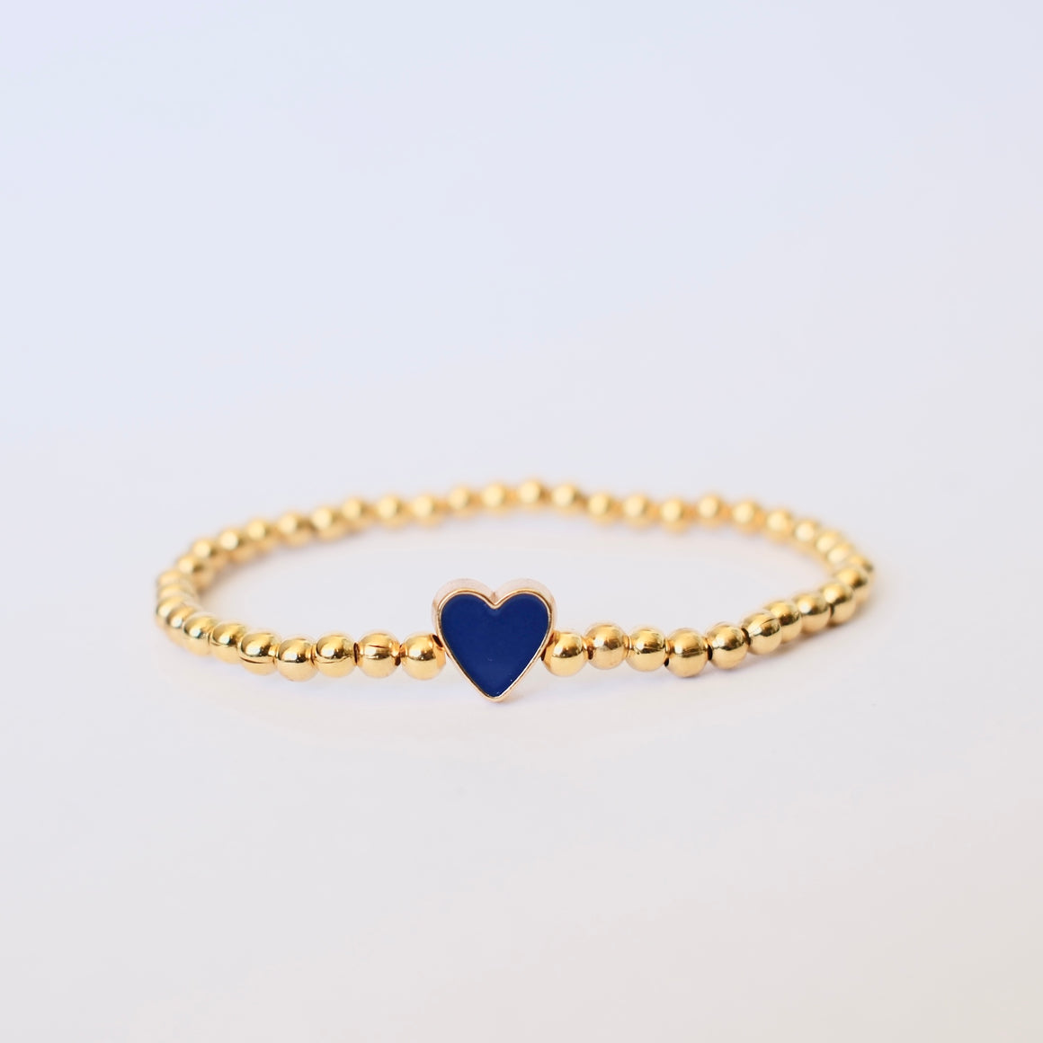 Gold Navy Heart Bracelet