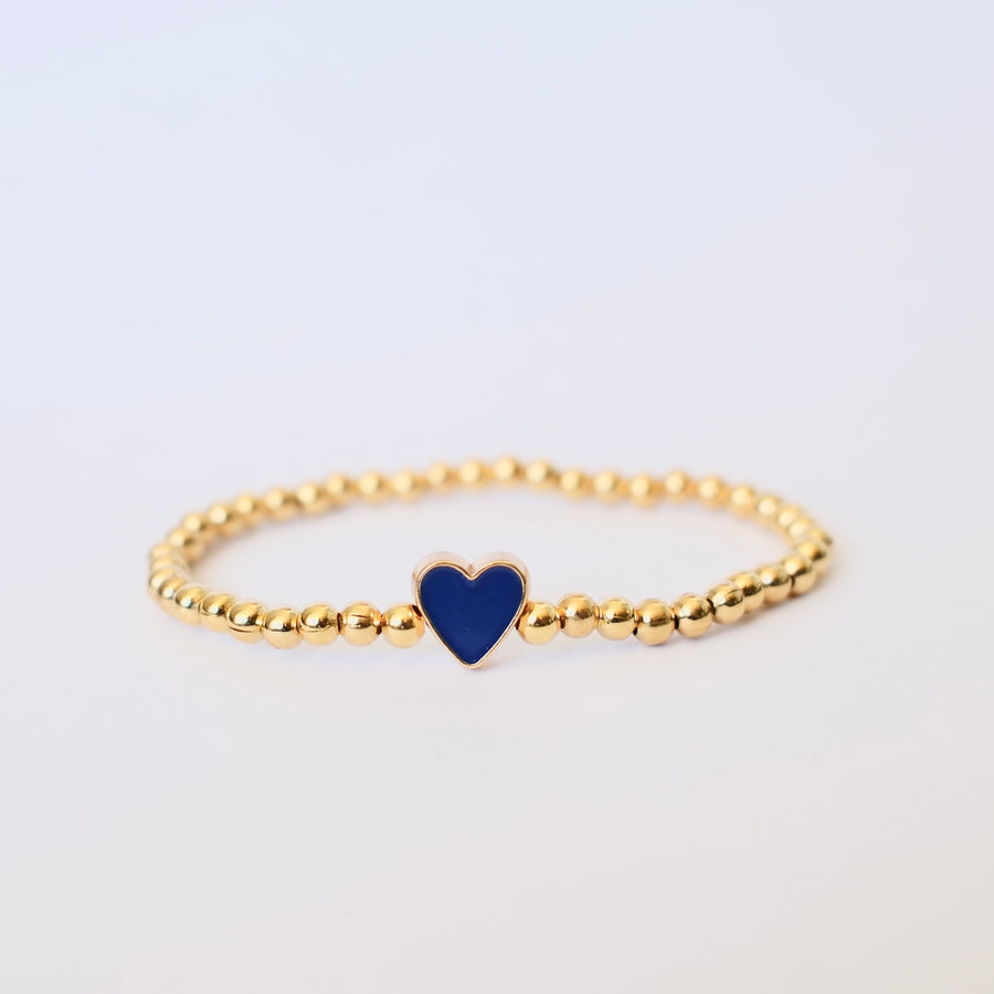 Gold Navy Heart Bracelet