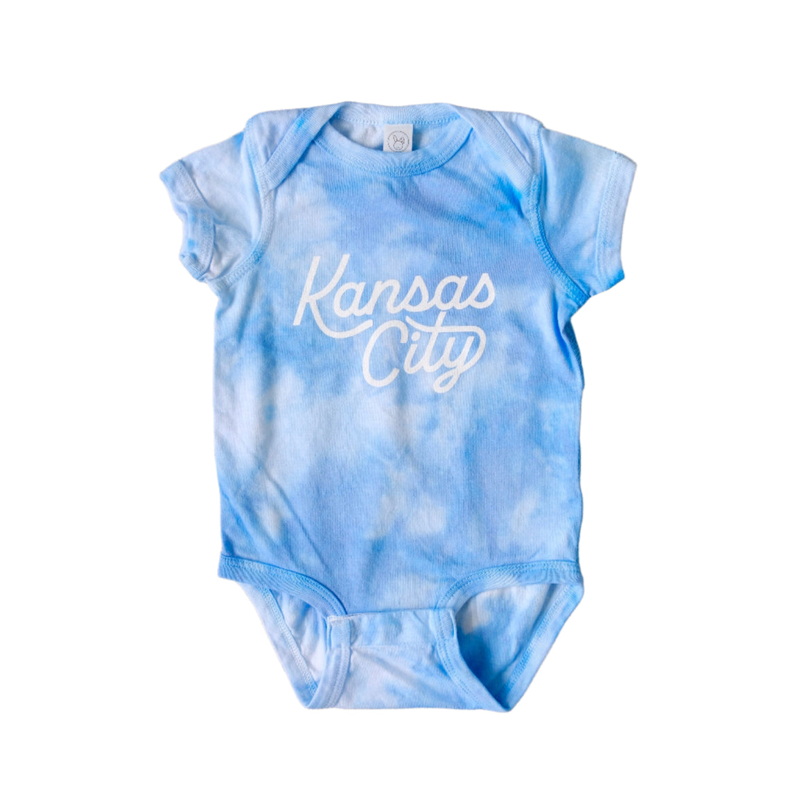 Kansas City Script Onesie - Tie Dye Blue