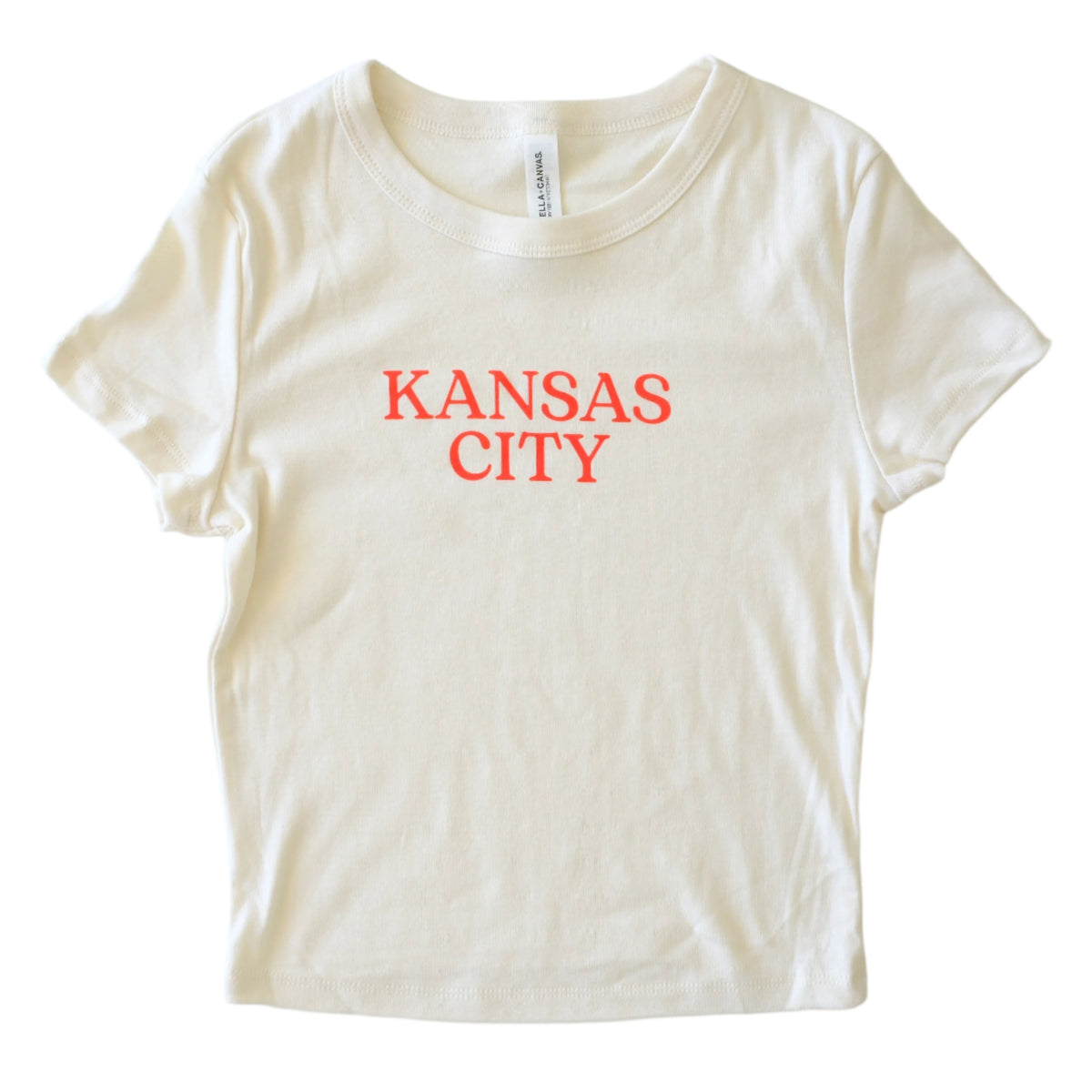 Kansas City Baby Tee - Cream & Red