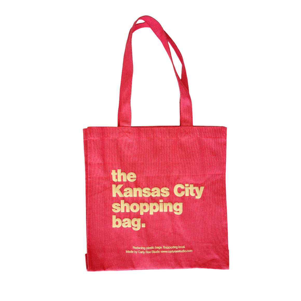 The Kansas City Shopping Bag 3 Sided Tote - Red with Yellow