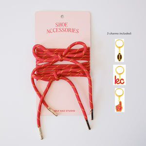 Shoe Charm & Laces Set - Red