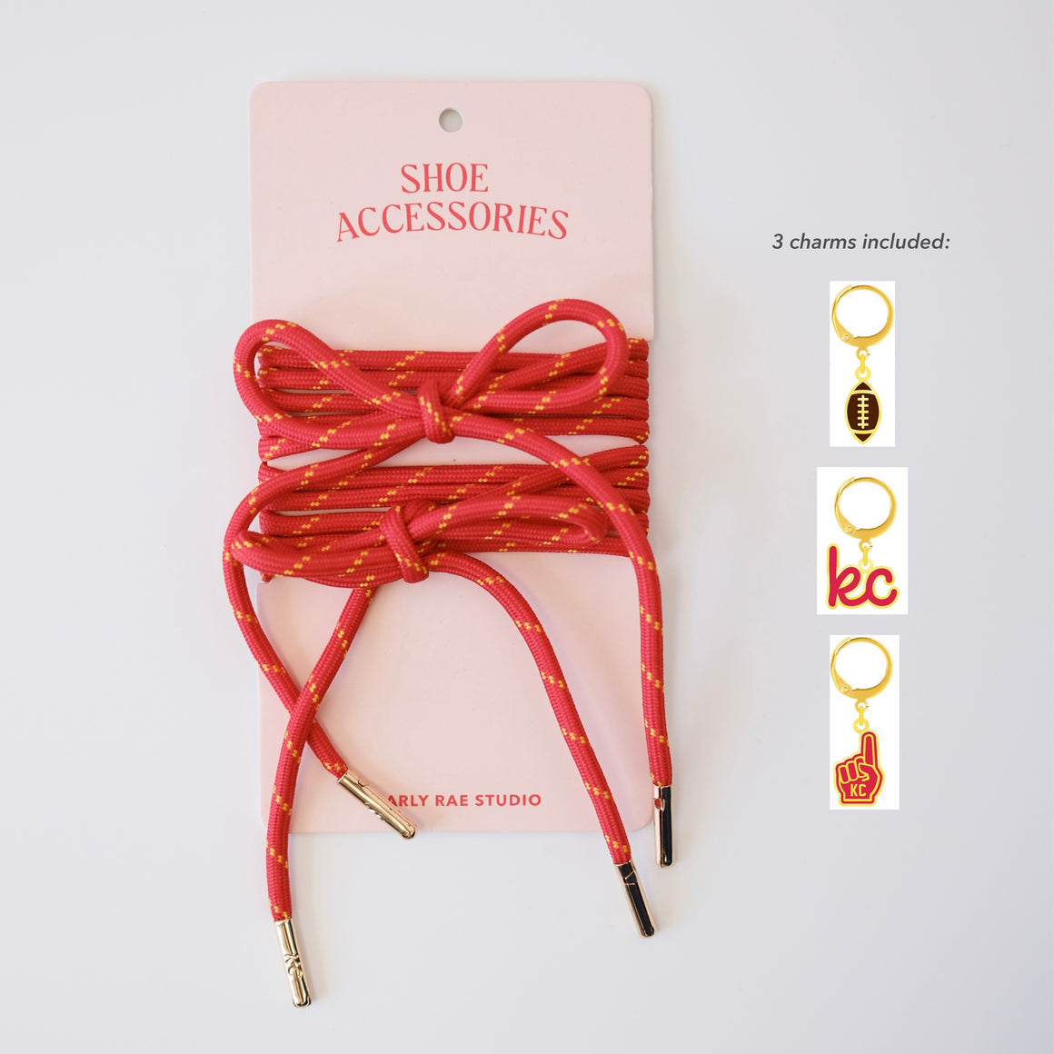 Shoe Charm & Laces Set - Red